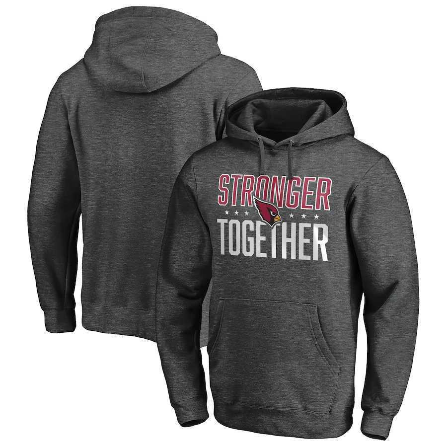 Men's Atlanta Falcons Heather Charcoal Stronger Together Pullover Hoodie